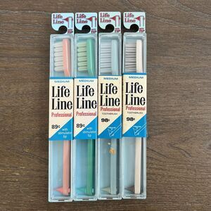 Vintage 4 pack Life Line Professional Adult Medium Toothbrushes factory sealed